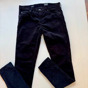 NEW AG adriano goldschmied Farrah velvet black skinny jeans sz 28